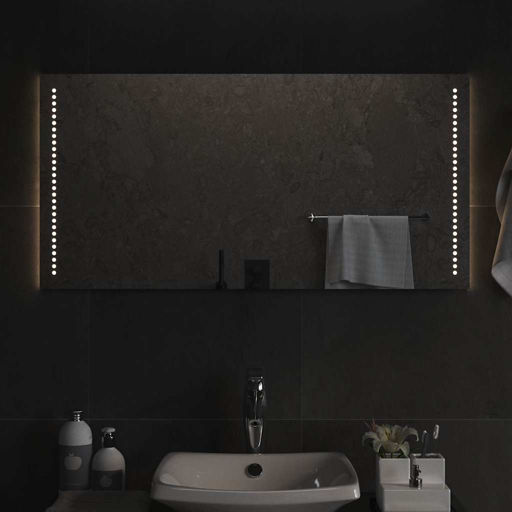 vidaXL Lustro łazienkowe z LED, 100x50cm