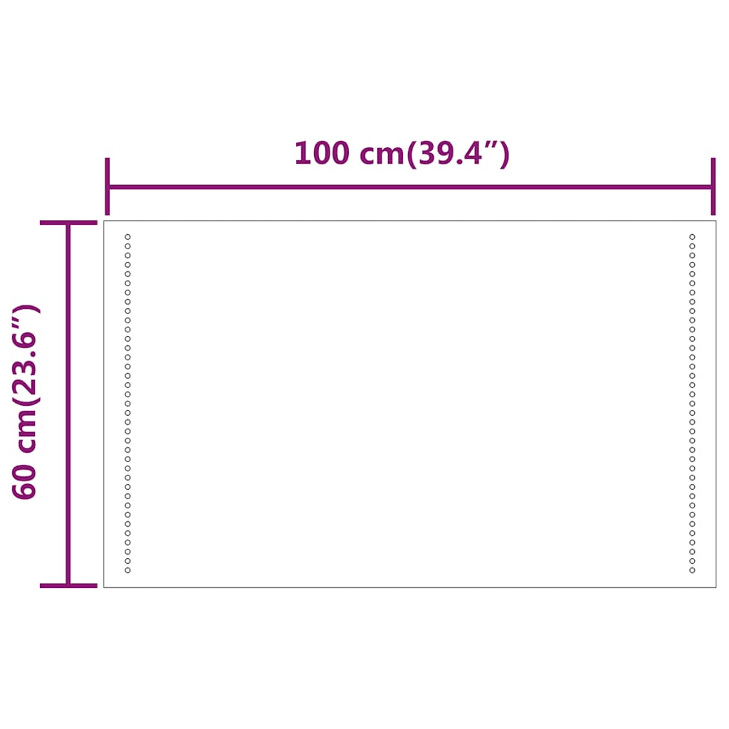 vidaXL Lustro łazienkowe z LED, 100x60 cm