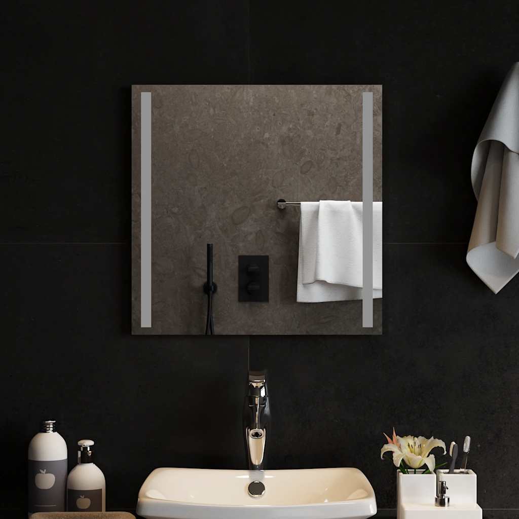 vidaXL Lustro łazienkowe z LED, 50x50 cm