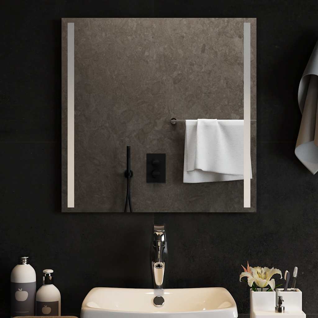 vidaXL Lustro łazienkowe z LED, 60x60 cm
