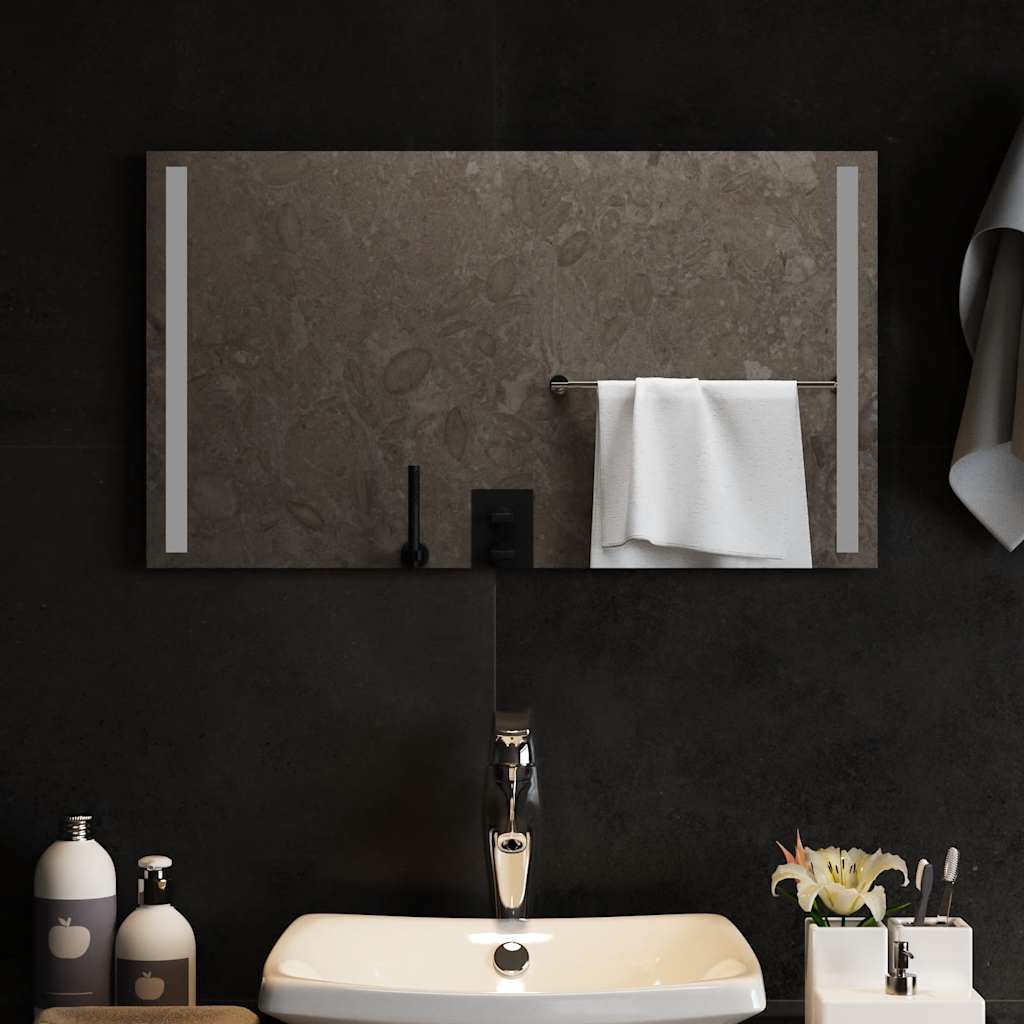 vidaXL Lustro łazienkowe z LED, 70x40 cm