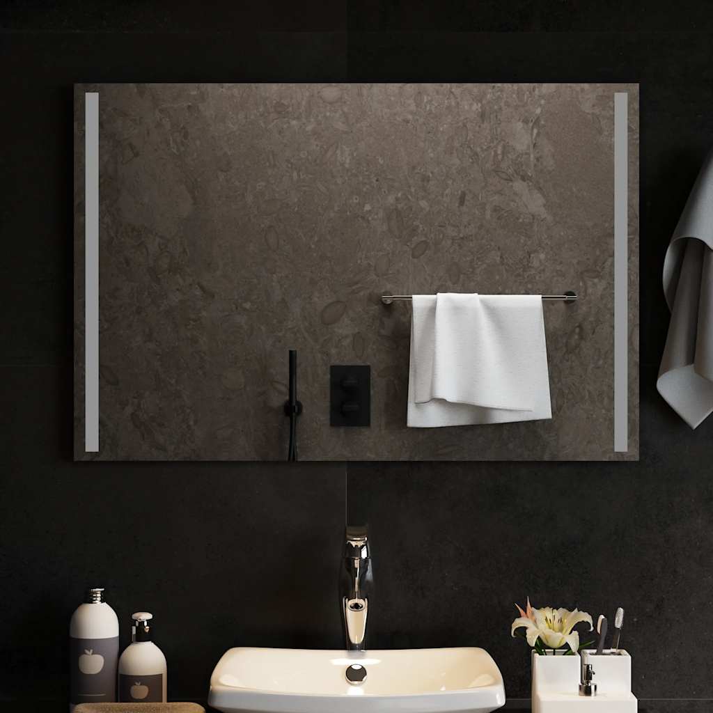vidaXL Lustro łazienkowe z LED, 90x60 cm