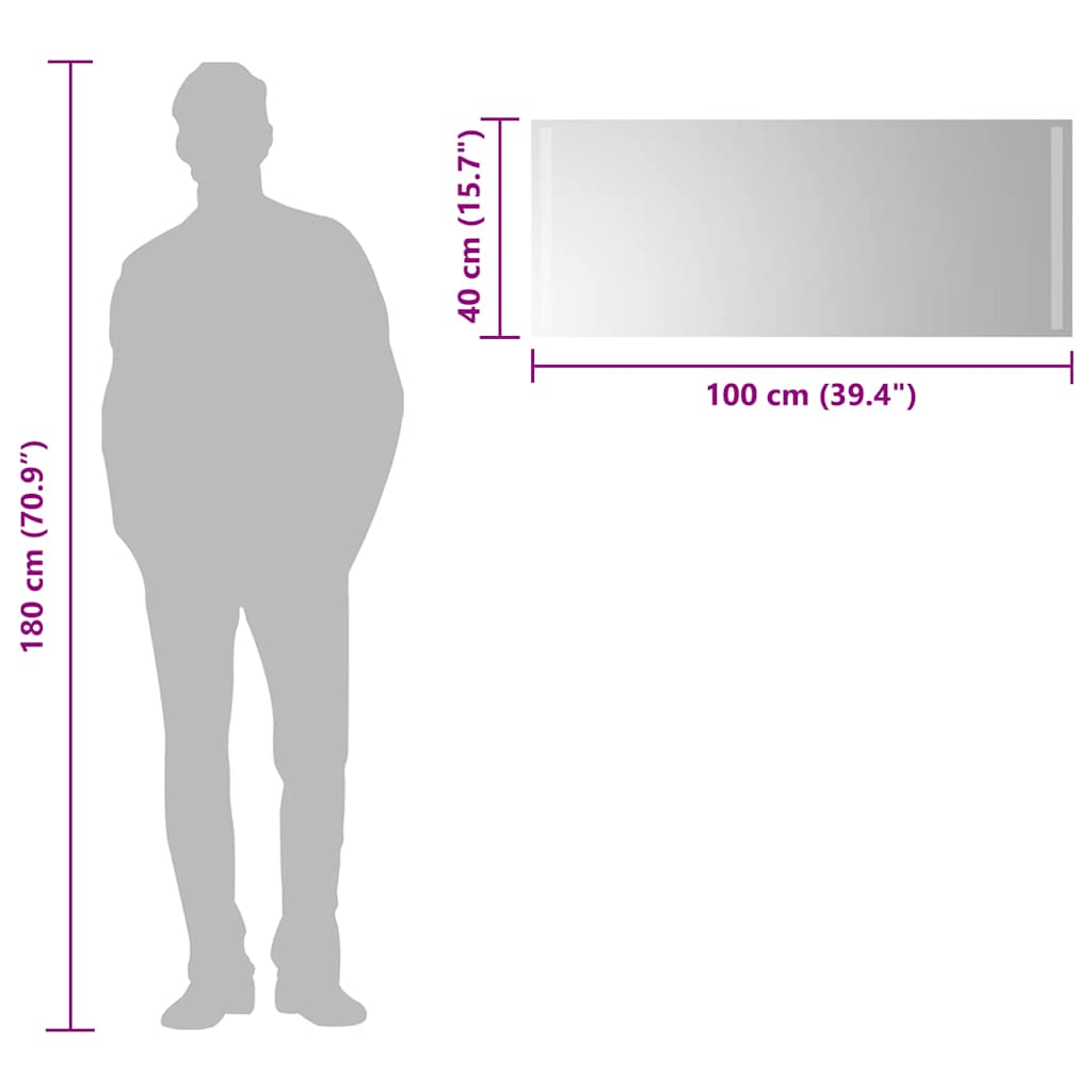 vidaXL Lustro łazienkowe z LED, 100x40 cm