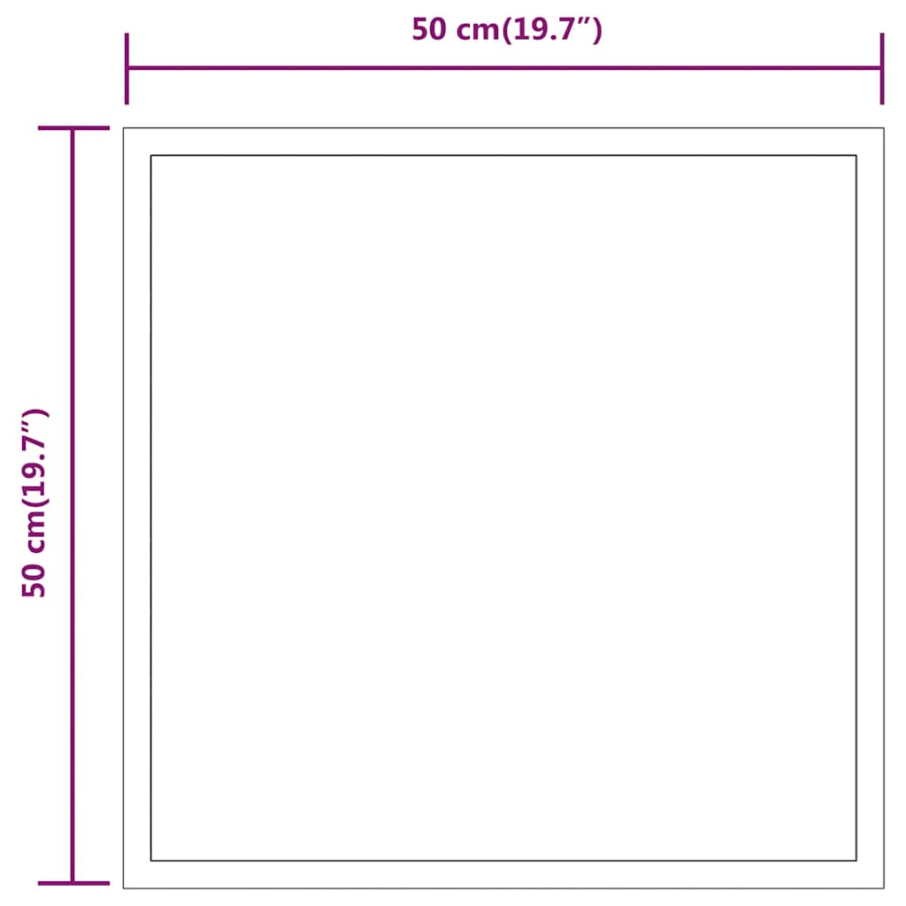vidaXL Lustro łazienkowe z LED, 50x50 cm