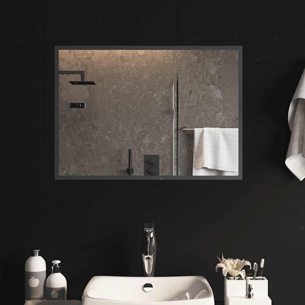 vidaXL Lustro łazienkowe z LED, 70x50 cm