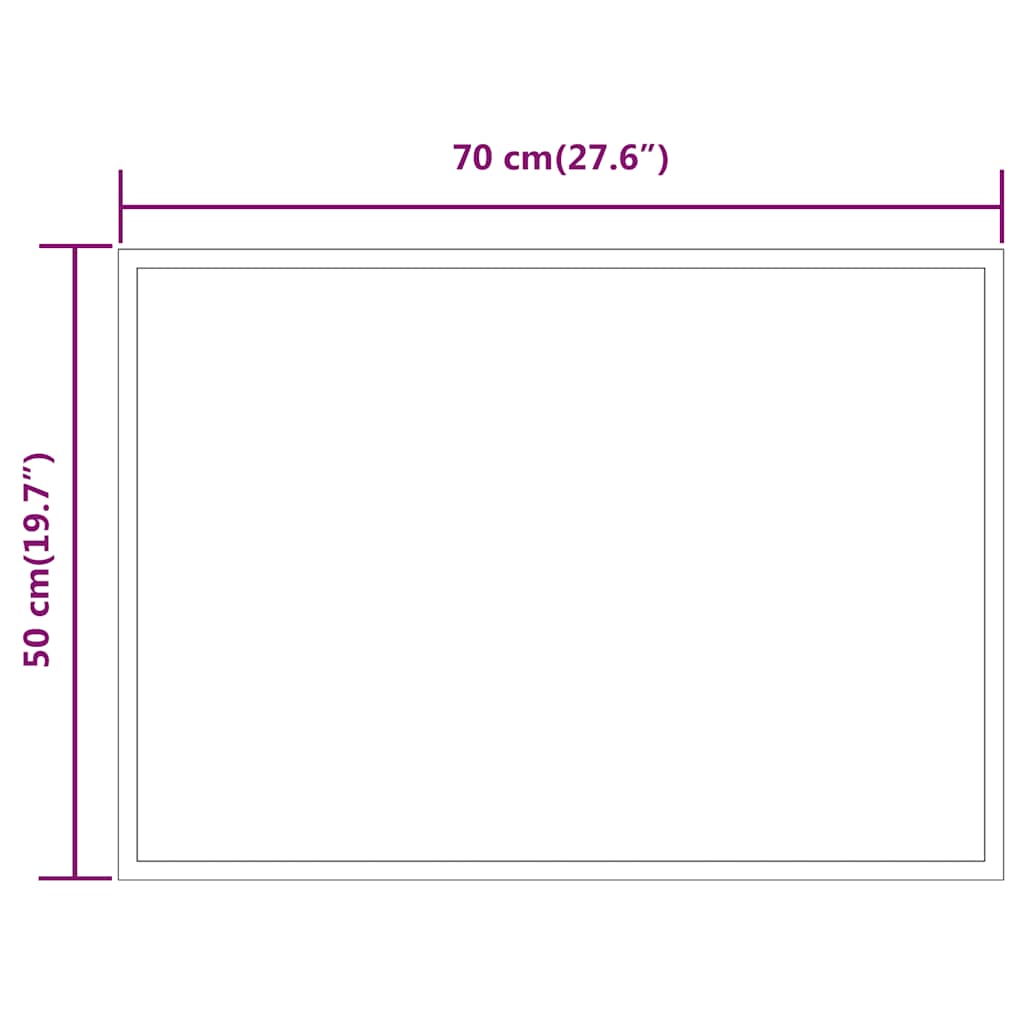 vidaXL Lustro łazienkowe z LED, 70x50 cm