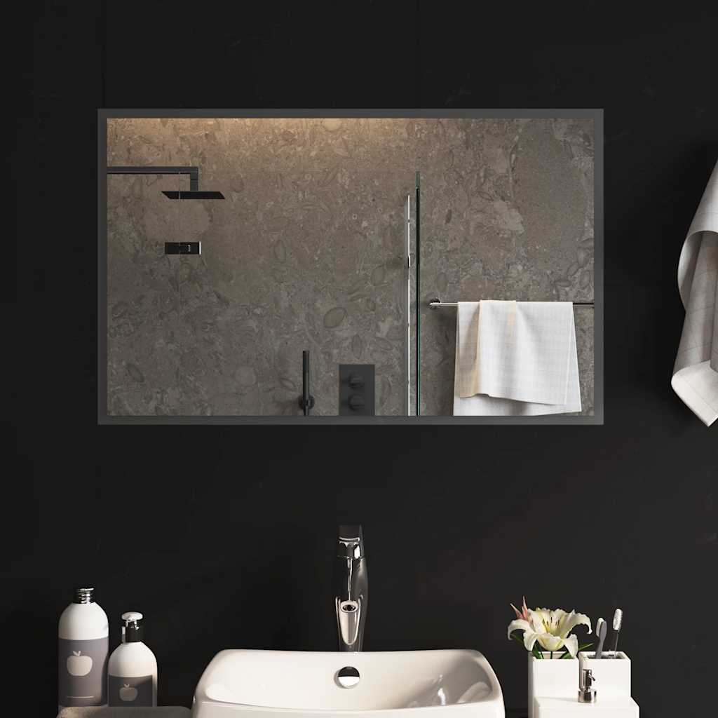 vidaXL Lustro łazienkowe z LED, 80x50 cm