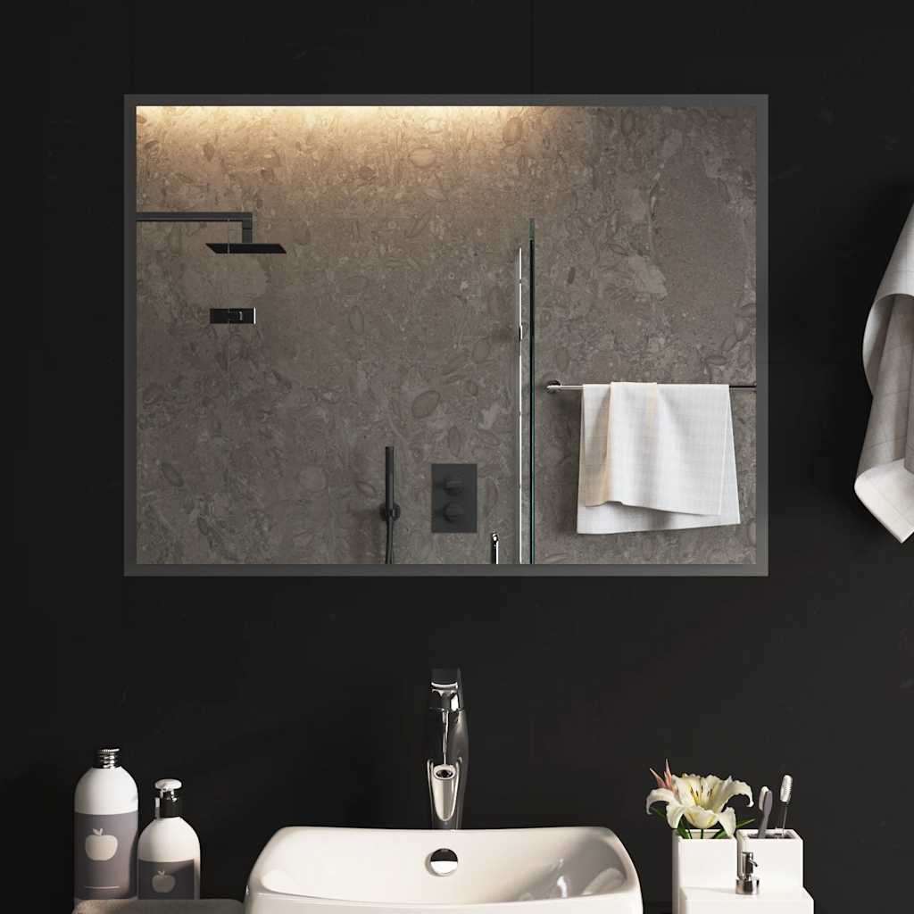 vidaXL Lustro łazienkowe z LED, 80x60 cm