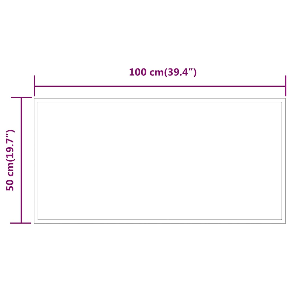 vidaXL Lustro łazienkowe z LED, 100x50cm