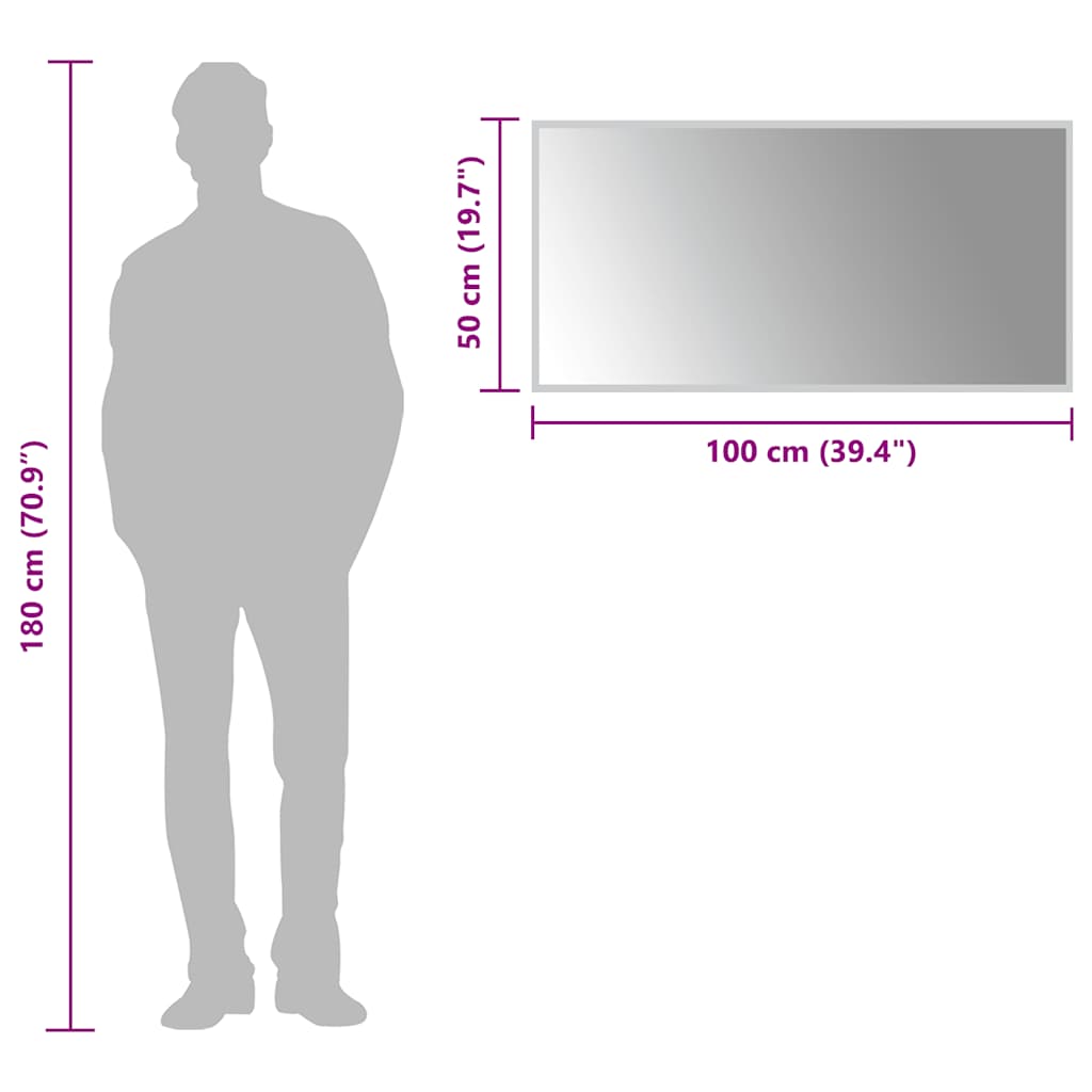 vidaXL Lustro łazienkowe z LED, 100x50cm