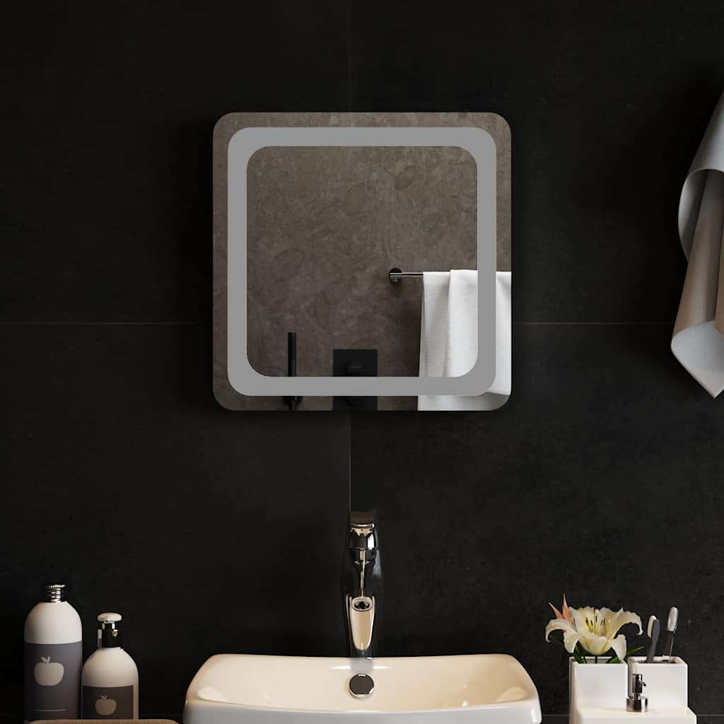 vidaXL Lustro łazienkowe z LED, 40x40 cm