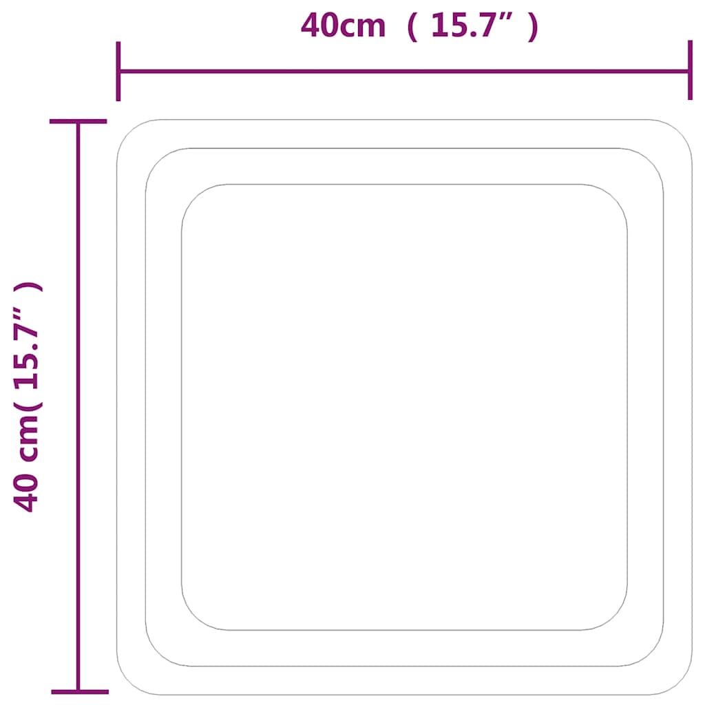 vidaXL Lustro łazienkowe z LED, 40x40 cm