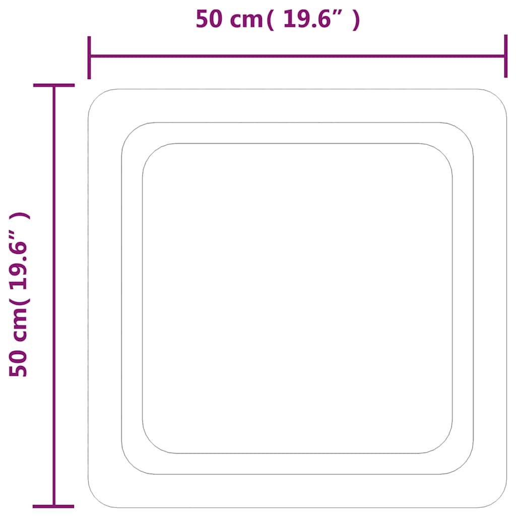 vidaXL Lustro łazienkowe z LED, 50x50 cm