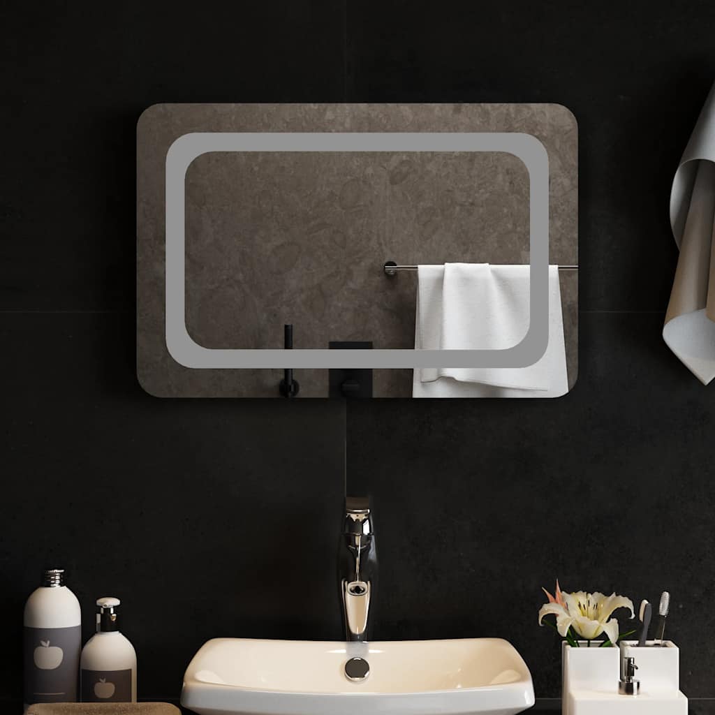 vidaXL Lustro łazienkowe z LED, 60x40 cm
