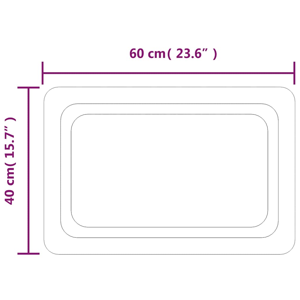 vidaXL Lustro łazienkowe z LED, 60x40 cm