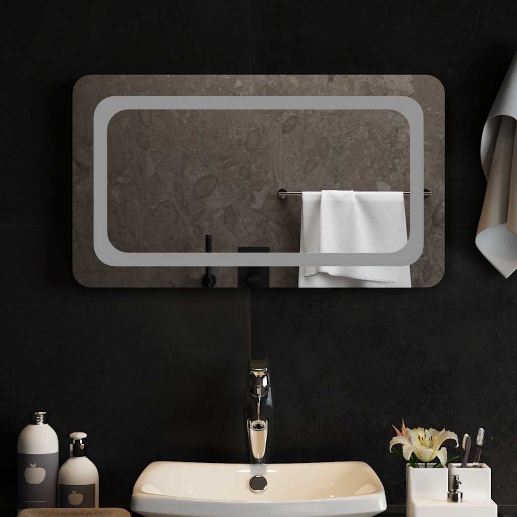 vidaXL Lustro łazienkowe z LED, 70x40 cm