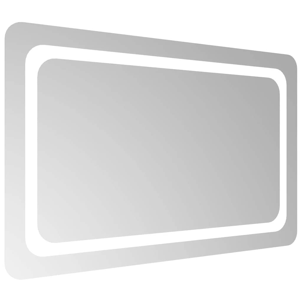 vidaXL Lustro łazienkowe z LED, 80x50 cm