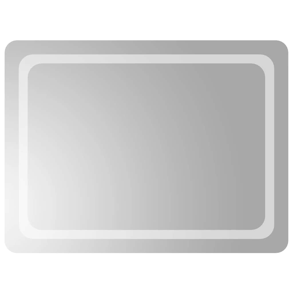 vidaXL Lustro łazienkowe z LED, 80x60 cm