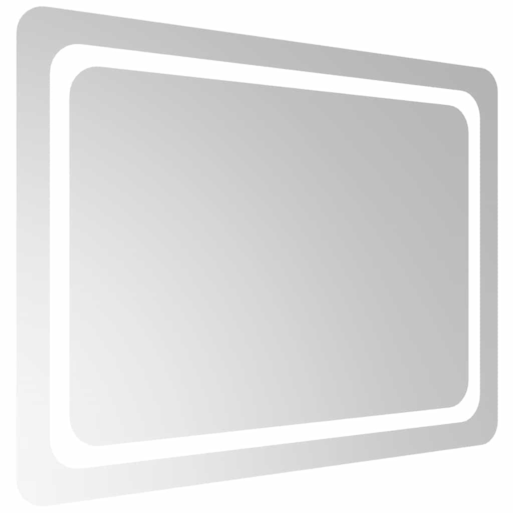 vidaXL Lustro łazienkowe z LED, 80x60 cm