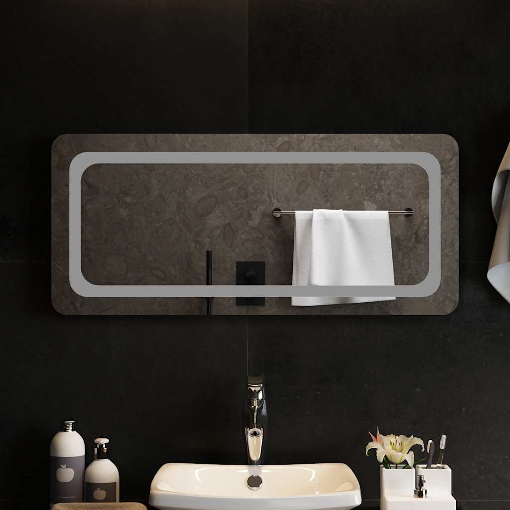 vidaXL Lustro łazienkowe z LED, 90x40 cm