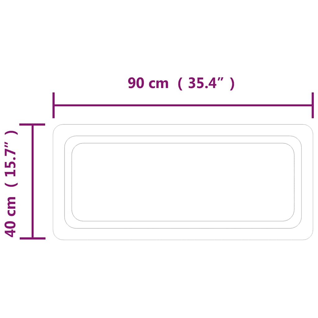 vidaXL Lustro łazienkowe z LED, 90x40 cm