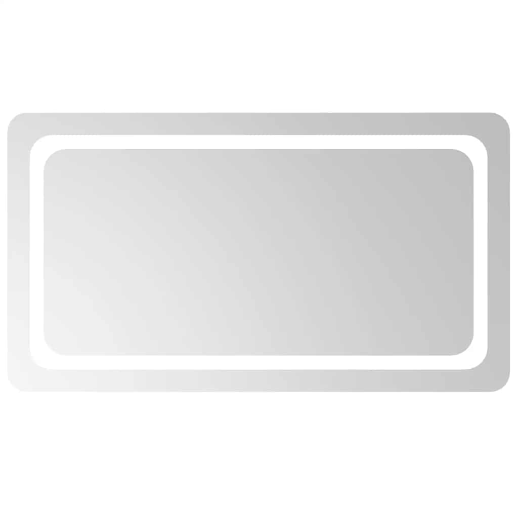 vidaXL Lustro łazienkowe z LED, 90x50 cm