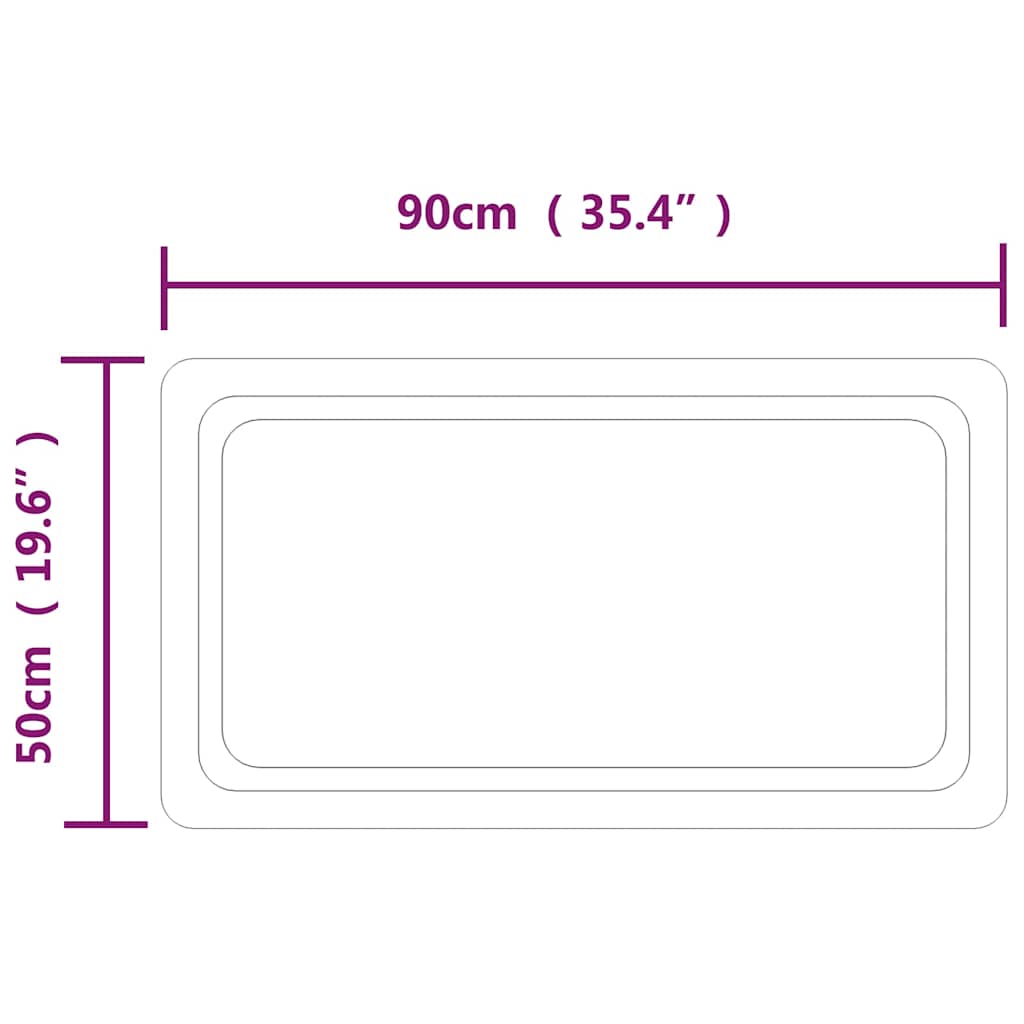 vidaXL Lustro łazienkowe z LED, 90x50 cm