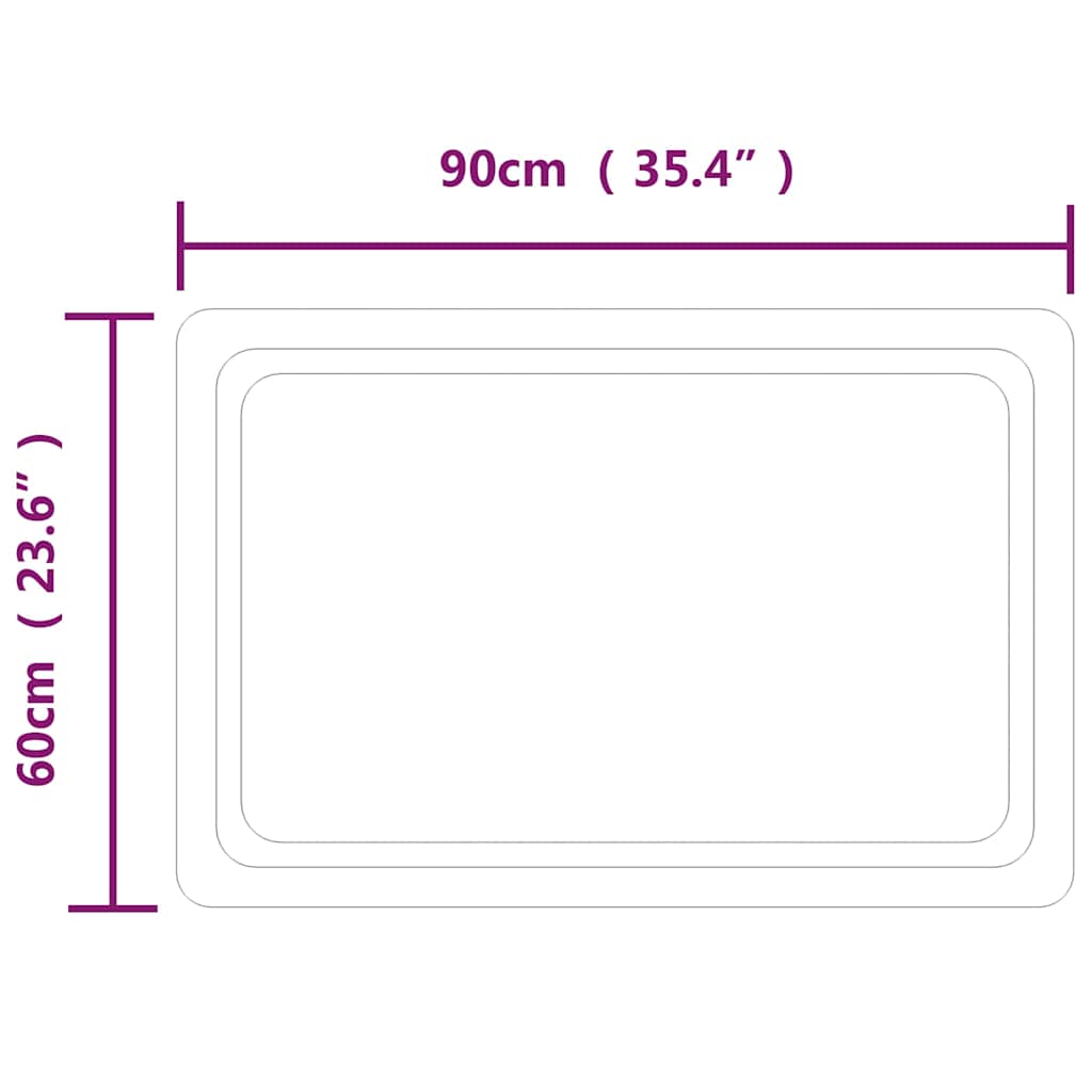vidaXL Lustro łazienkowe z LED, 90x60 cm