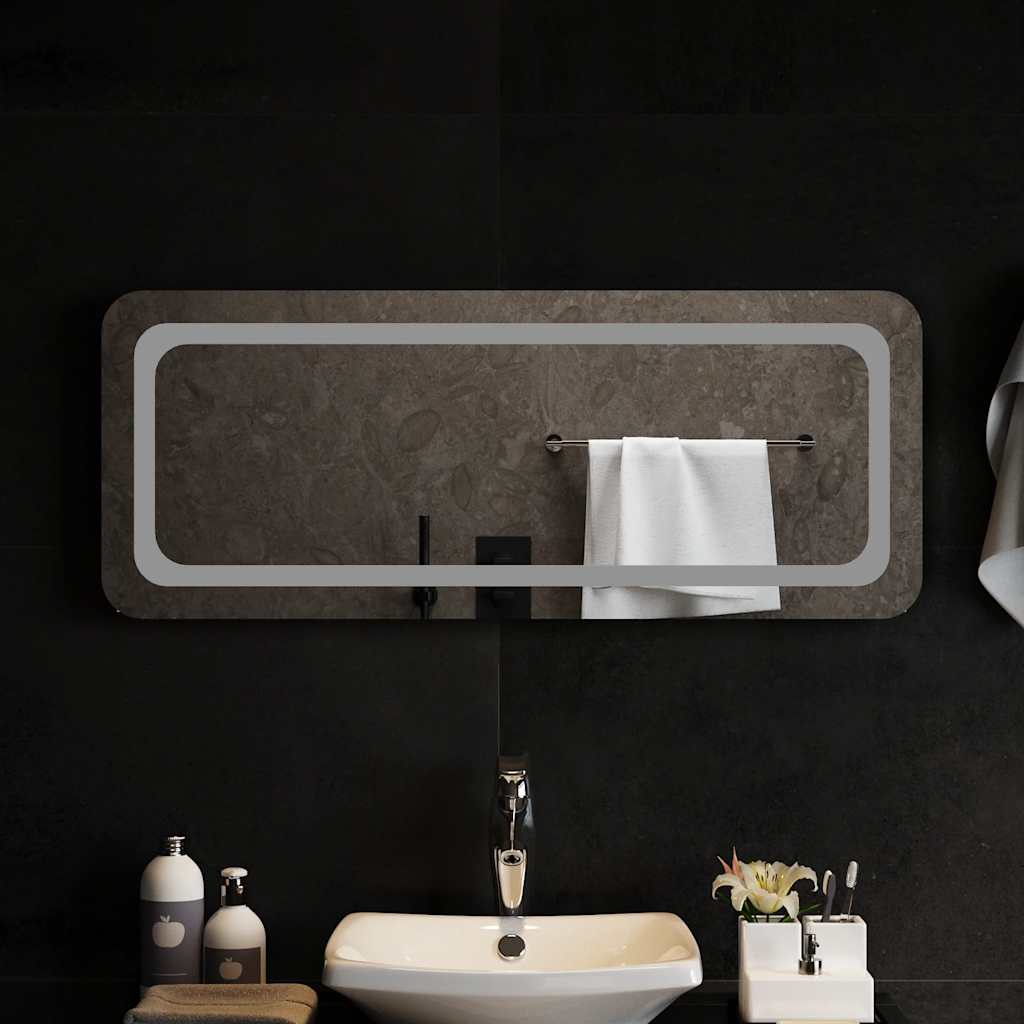 vidaXL Lustro łazienkowe z LED, 100x40 cm