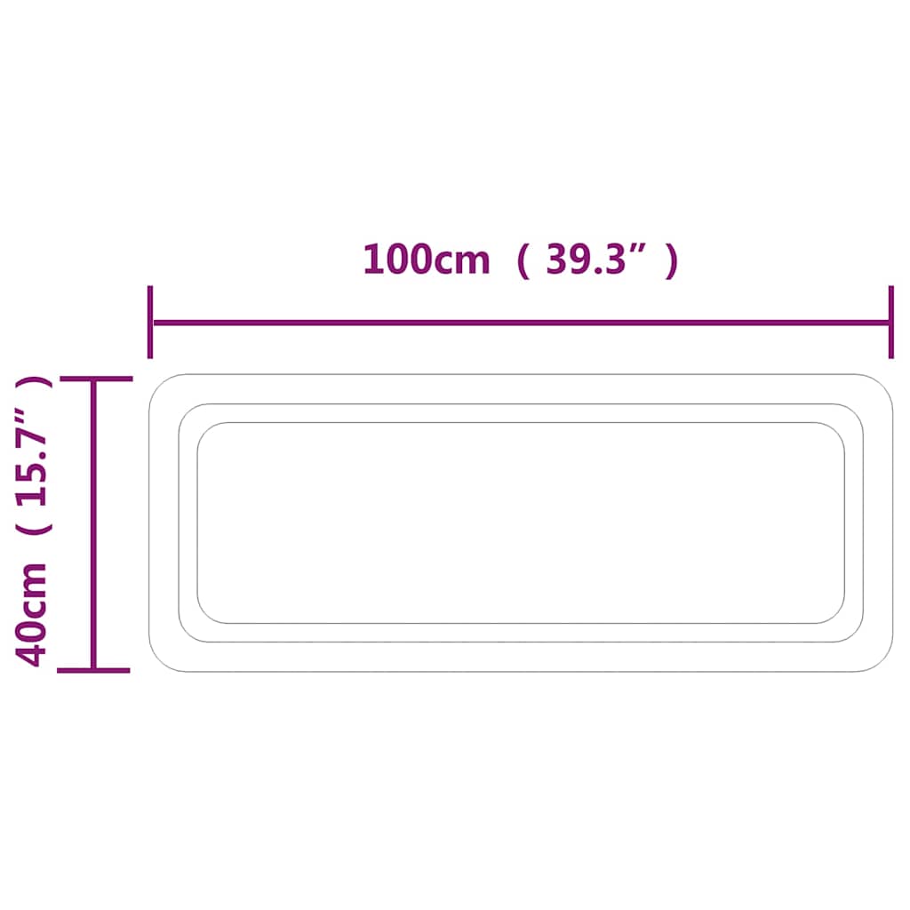 vidaXL Lustro łazienkowe z LED, 100x40 cm
