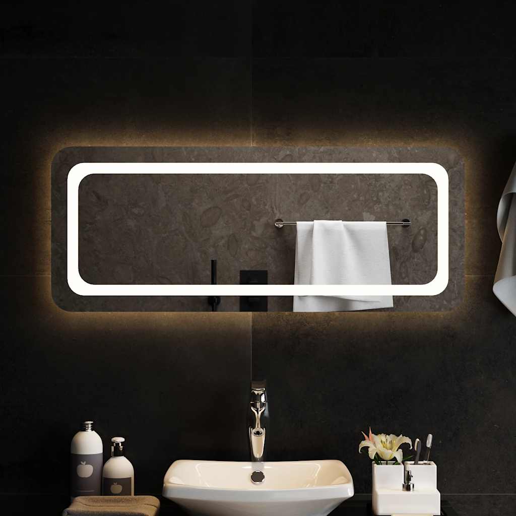vidaXL Lustro łazienkowe z LED, 100x40 cm