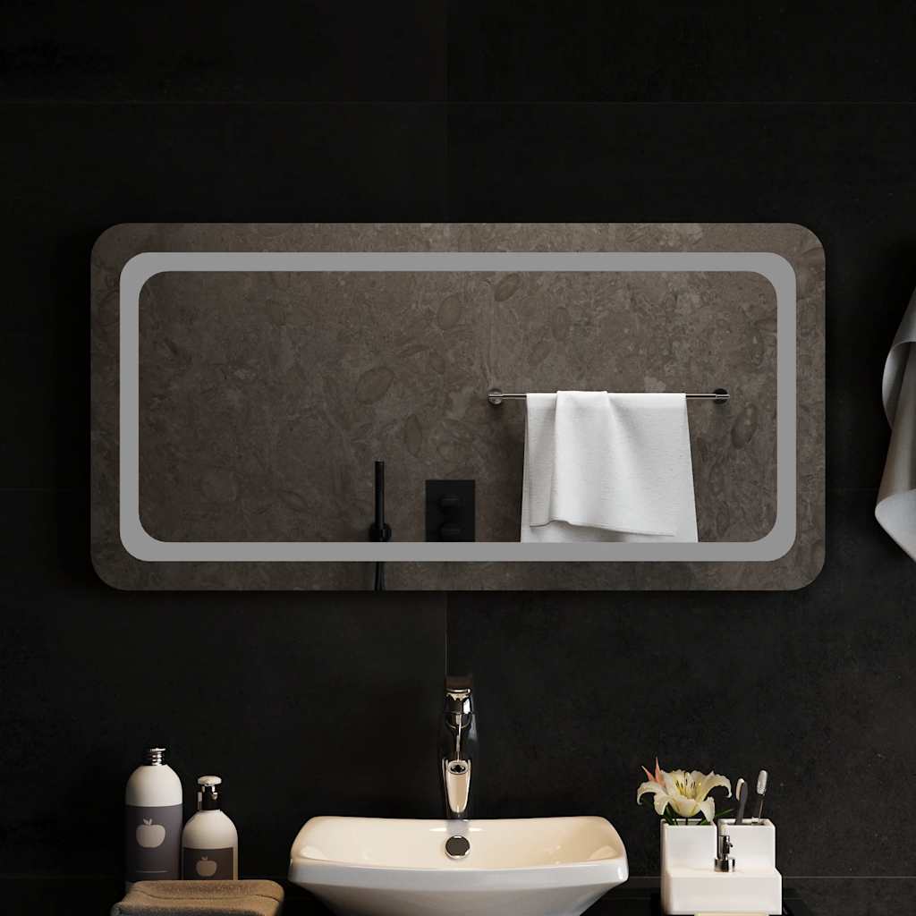 vidaXL Lustro łazienkowe z LED, 100x50cm
