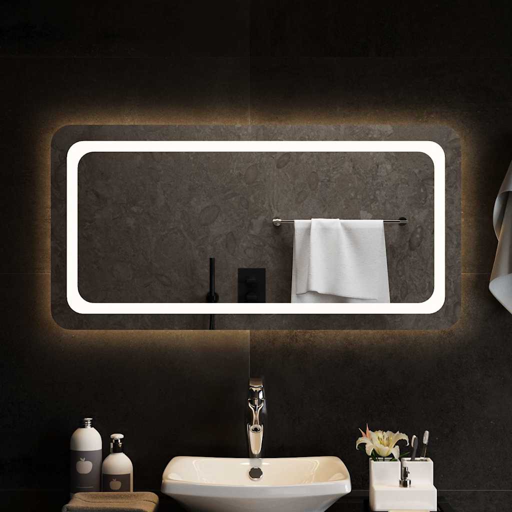 vidaXL Lustro łazienkowe z LED, 100x50cm