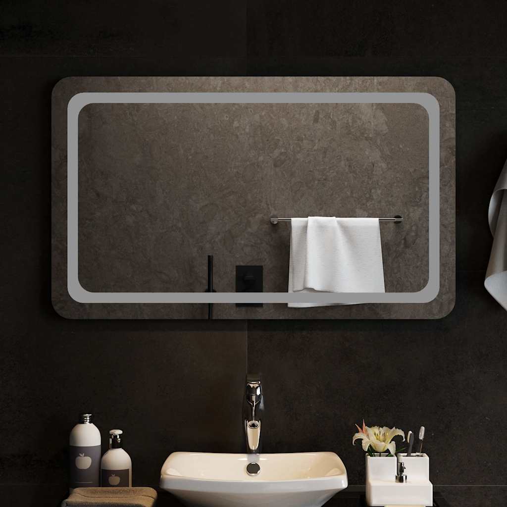 vidaXL Lustro łazienkowe z LED, 100x60 cm