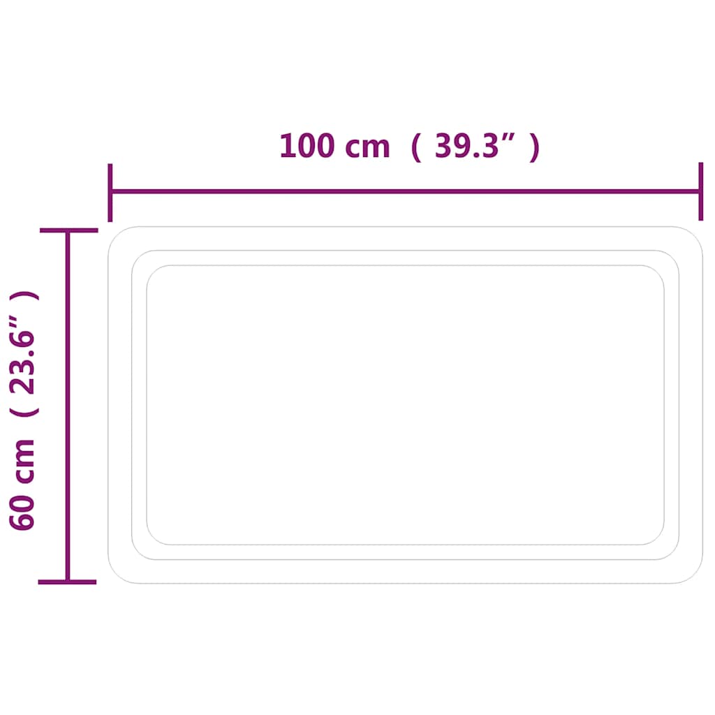 vidaXL Lustro łazienkowe z LED, 100x60 cm