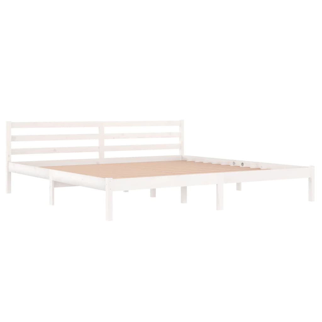 vidaXL Rama łóżka, lite drewno sosnowe, 200x200 cm, białe
