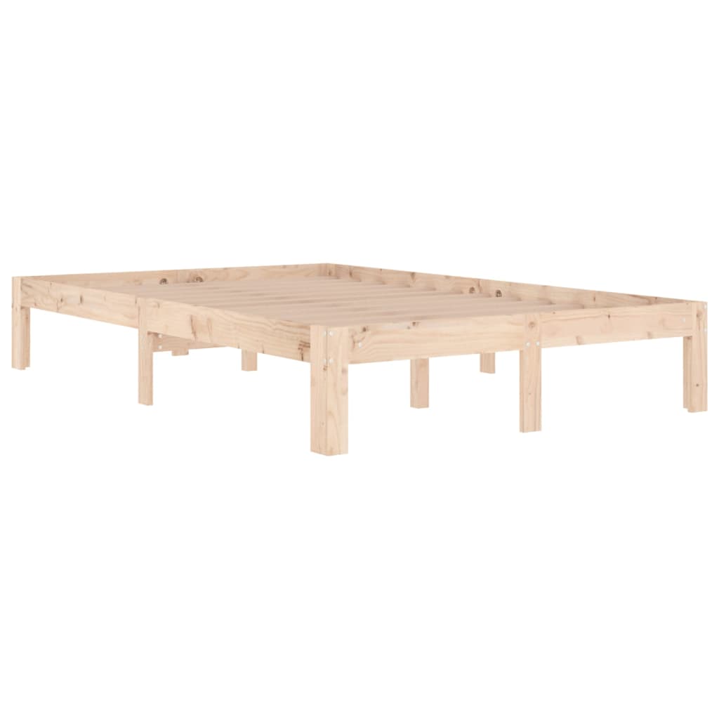 vidaXL Rama łóżka, lite drewno, 120x190 cm, podwójna