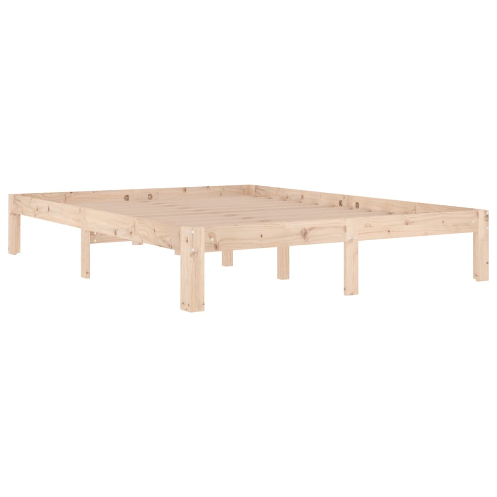 vidaXL Rama łóżka z litego drewna sosnowego, 140 x 190 cm