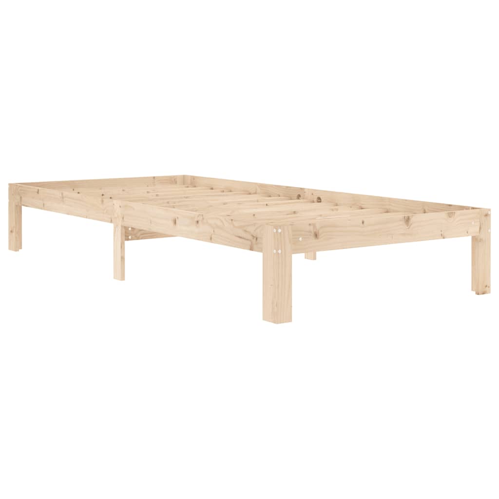 vidaXL Rama łóżka, lite drewno sosnowe, 90 x 200 cm
