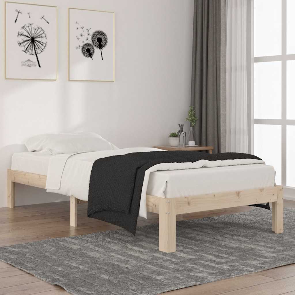 vidaXL Rama łóżka, lite drewno sosnowe, 90 x 200 cm