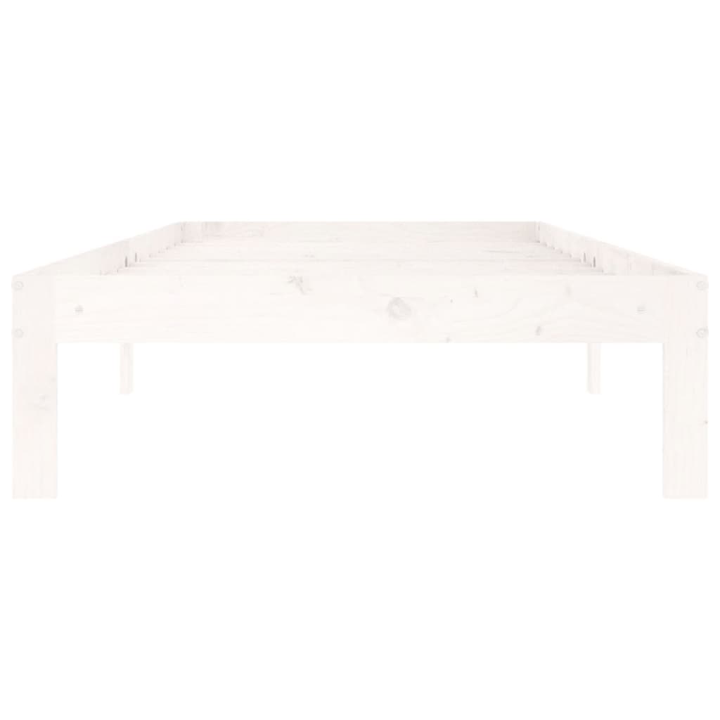 vidaXL Rama łóżka, biała, lite drewno sosnowe, 90 x 200 cm