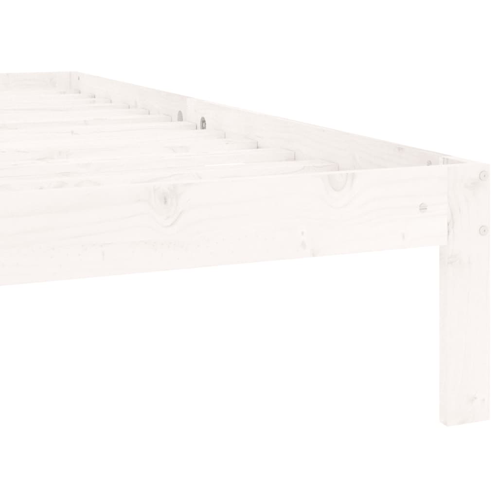 vidaXL Rama łóżka, biała, lite drewno sosnowe, 90 x 200 cm