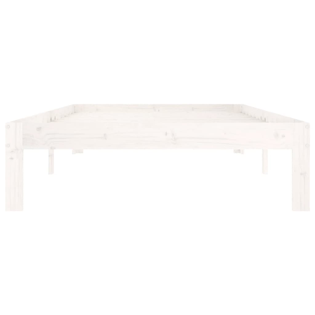vidaXL Rama łóżka, biała, lite drewno sosnowe, 100 x 200 cm