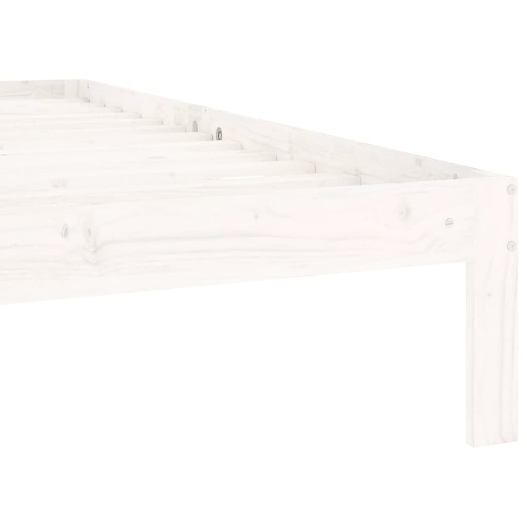 vidaXL Rama łóżka, biała, lite drewno sosnowe, 100 x 200 cm