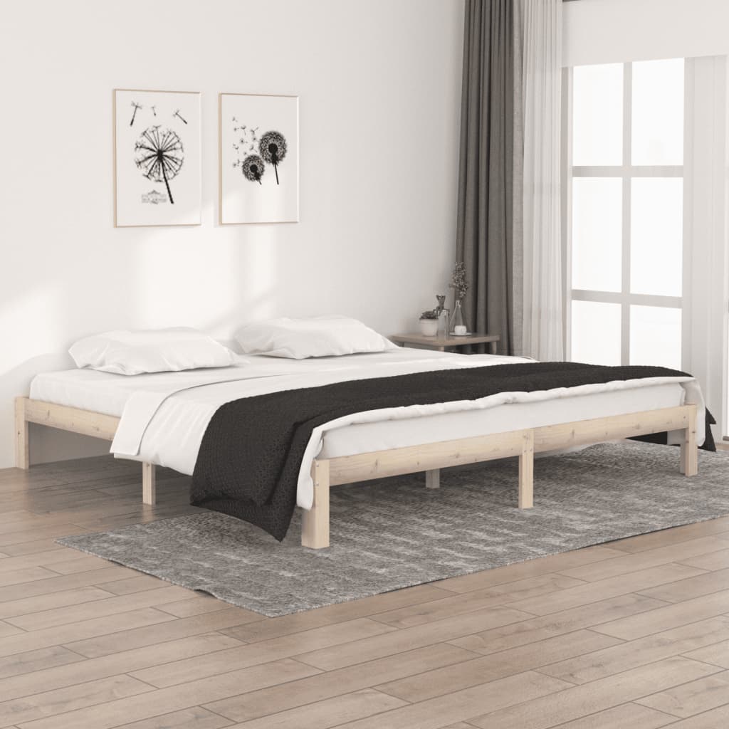 vidaXL Rama łóżka, lite drewno sosnowe, 200 x 200 cm