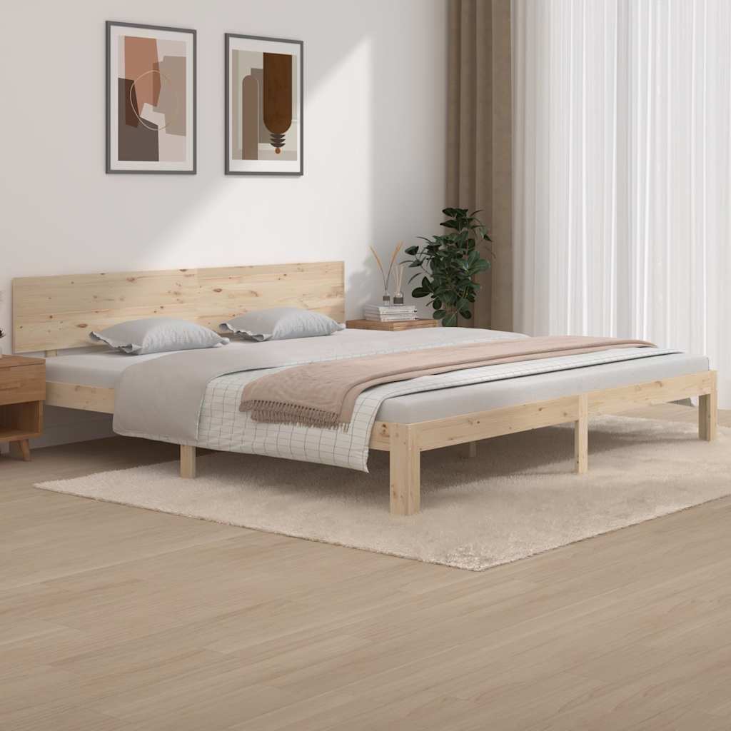 vidaXL Rama łóżka, lite drewno sosnowe, 200 x 200 cm