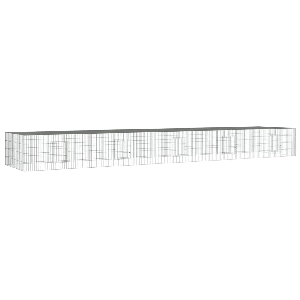 vidaXL Klatka dla królika, 5 paneli, 541x109x54 cm, żelazo