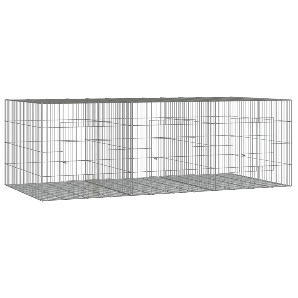 vidaXL Klatka dla królika, 3 panele, 163x79x54cm, galwanizowane żelazo