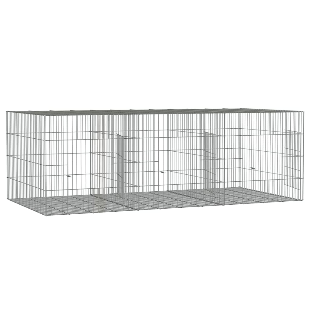 vidaXL Klatka dla królika, 3 panele, 163x79x54cm, galwanizowane żelazo