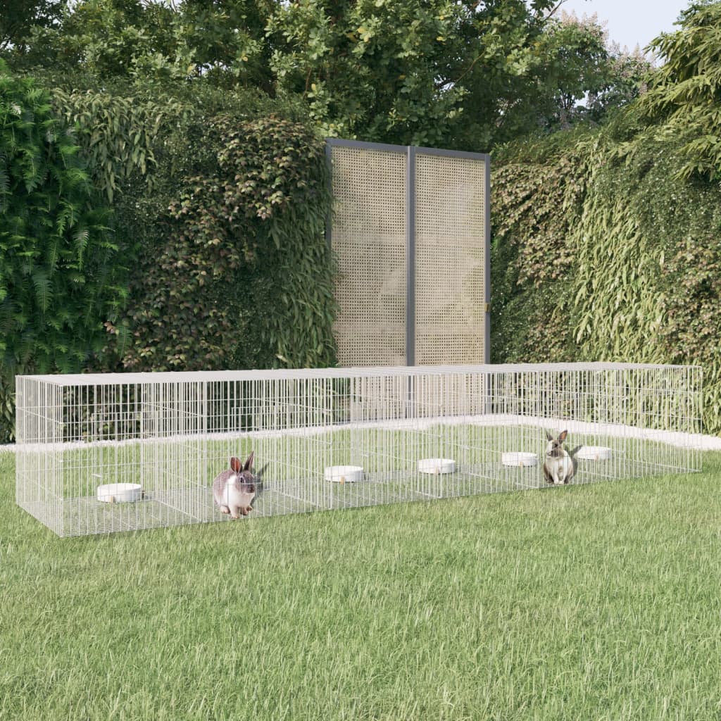 vidaXL Klatka dla królika, 6 paneli, 327x79x54cm, galwanizowane żelazo